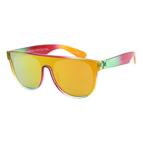 Kids Sunglasses Boys & Girls Colorful Frame Monoblock Mirrored Lens UV400 - Picture 4 of 20
