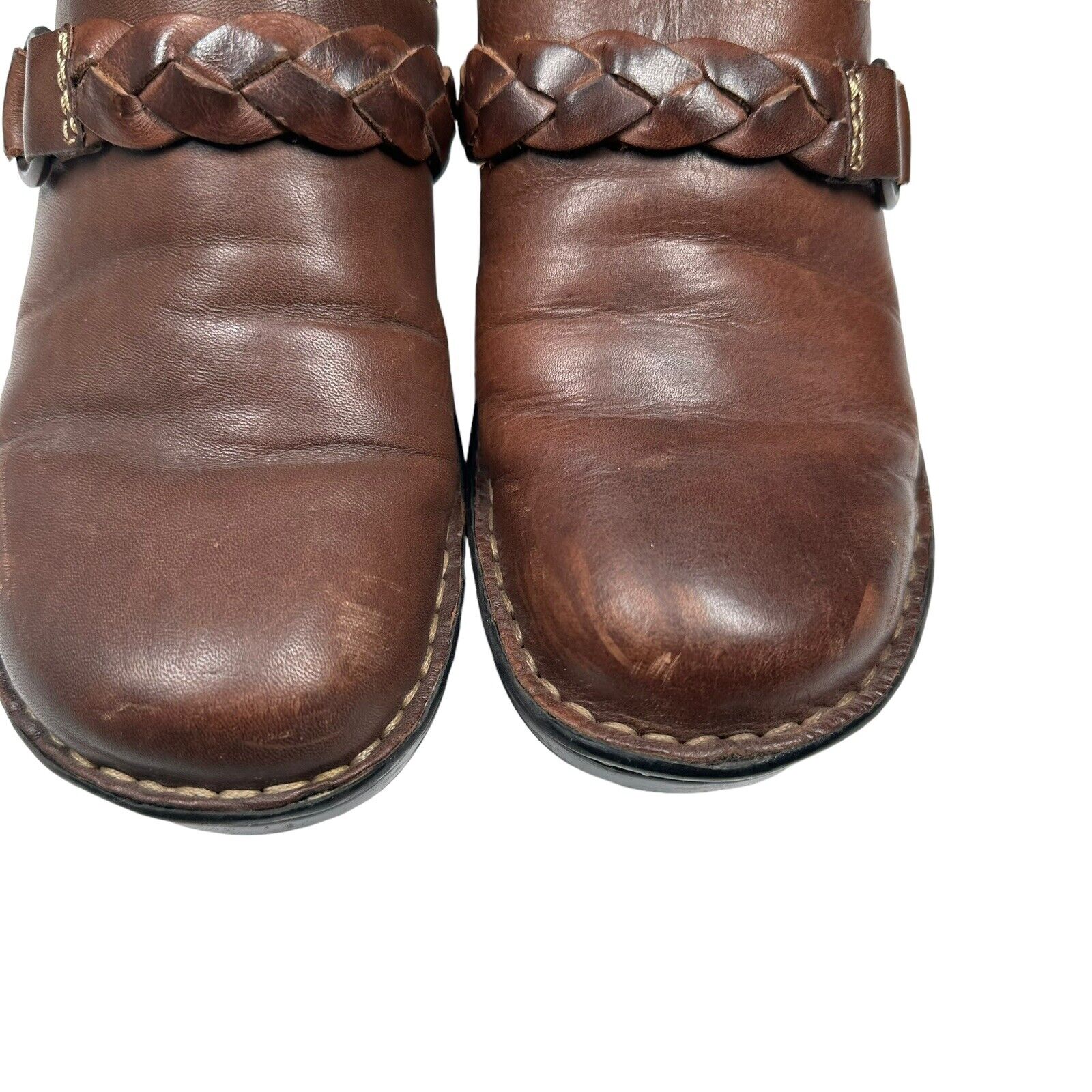 Cabela’s Women's Brown Leather Slip on Braided Bu… - image 2
