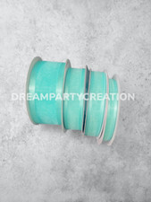 AQUA Organza SATIN EDGE Sheer Ribbon 100 nylon Choose Size  Yardage