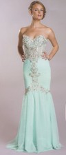 Mint PAGEANT DANCE PARTY LONG PROM FORMAL OCCASION DRESS BALL GOWN SZ M FIT 8