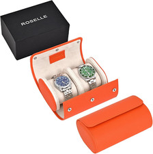 Luxury Leather Watch Roll Case for 2 - Travel, Store  Display Watches