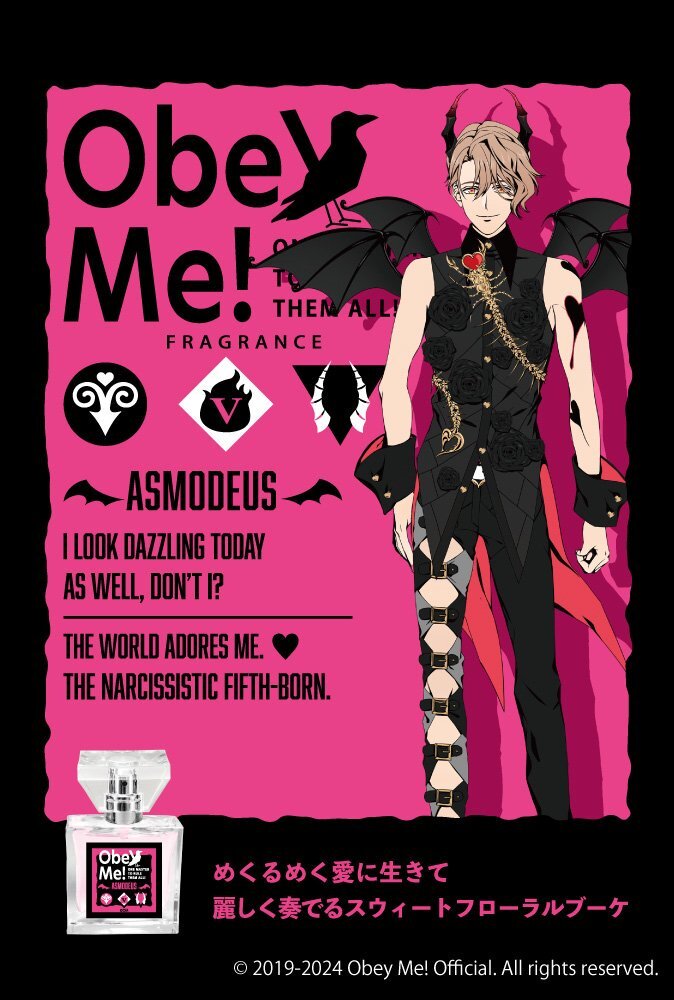 Obey Me! ASMODEUS Fragrance Perfume 30ml w/ Character Card