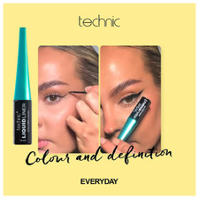 Technic Liquid Eyeliner Black Waterproof Thin Brush Precision Liner Eyes