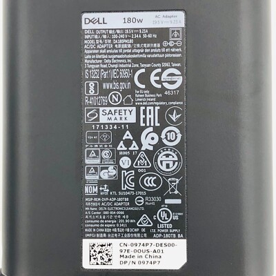 Genuine 180W Dell AC Adapter For Dell Docking Station WD19TB