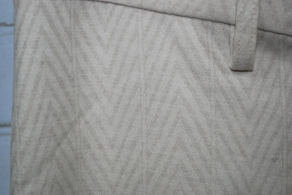 Gunex for Brunello Cucinelli Ivory/Off White Wide Leg Wool Dress Pants Size 6 - Image 3 of 4