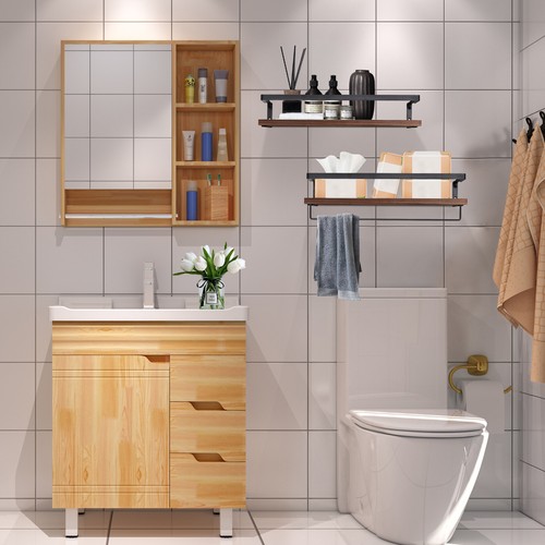 2x Wooden Floating Shelves Wall Mounted Display Storage Decor Rustic Home Office - Picture 65 of 164