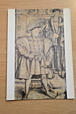 Postcard - Henry VIII with Henry VII. Cartoon by Hans Holbein, 1536-7. New.