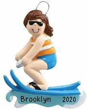 Personalized " WATER SKIING GIRL " Christmas Hanging Tree Ornament HOLIDAY
