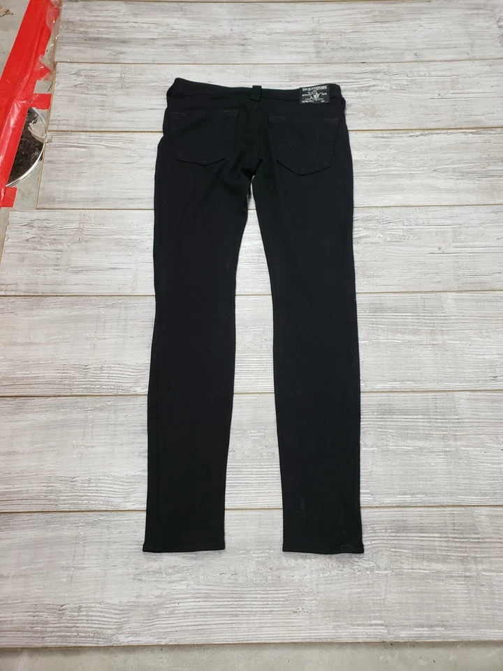 Pantalones de mezclilla ajustados elásticos suaves negros True Religion Stella talla M Foto 2 de 4