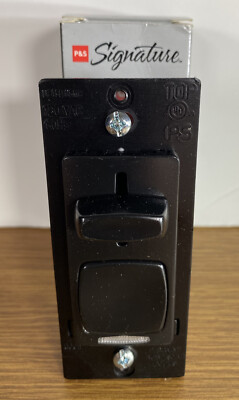 Pass & Seymour Signature SLS603 PBK CC6 Black 600w illuminated Slide Dimmer  New