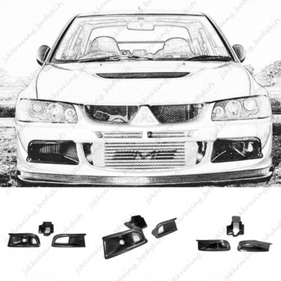 For Mitsubishi Evolution EVO 8 Oil Clean Guide & Air Duct carbon fiber 3PCS