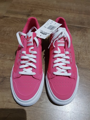 Adidas Girls Originals Pink Continental 80 Vulc Youth Trainers Size: UK 4 BNWT