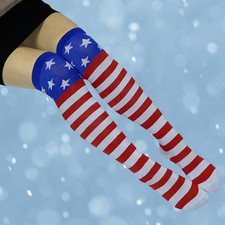 New Girls 100 Cotton Stars and Stripes patriotic long-barreled socks