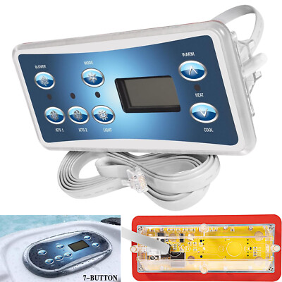 Control Panel 7-Button with Connector for Balboa 53189, Topside SPA Controllers
