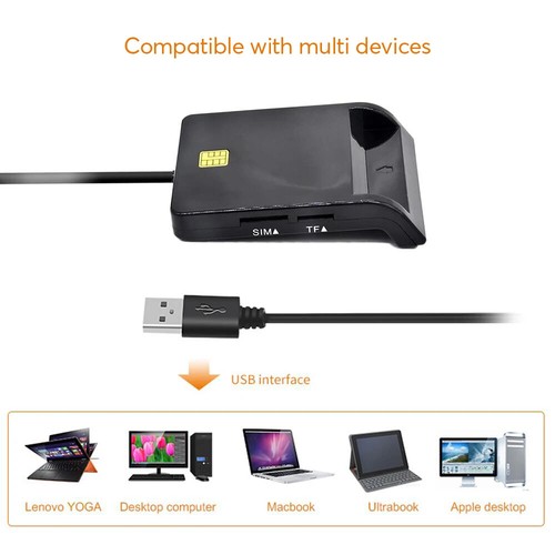 Lettore Smart Card USB per Accesso Comune CAC/Governo/Nazionale ID. TF/SIM/SD - Photo 3/6
