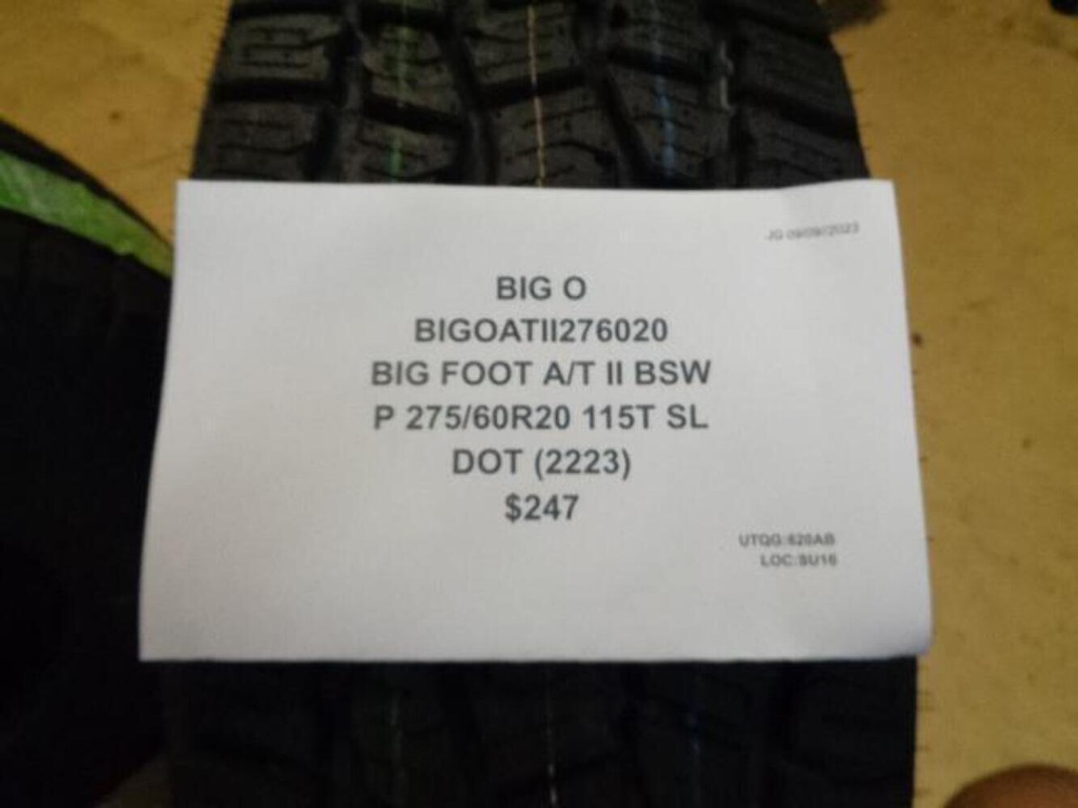 BIG O BIG FOOT AT II BSW P 275 60 20 115T SL ALL TERRAIN TIRE