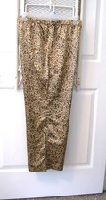 WOMAN'S LEOPARD PRINT SILKY PANTS ELASTIC WAIST VERY SOFT
