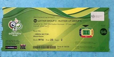 tickets sport Fußball WM 2006 Spanien-Frankreich, Achtelfinale, Hannover + Brief - Bild 1 von 4