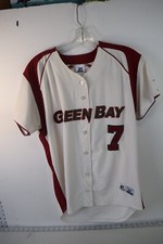 M UW Green Bay UWGB Phoenix baseball softball jersey. White. #7. Horizon League