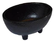 1 3/4" Oval cast iron cauldron/smudge pot