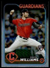 2024 Topps Chrome 15 Gavin Williams Guardians RC Baseball Card Refractor