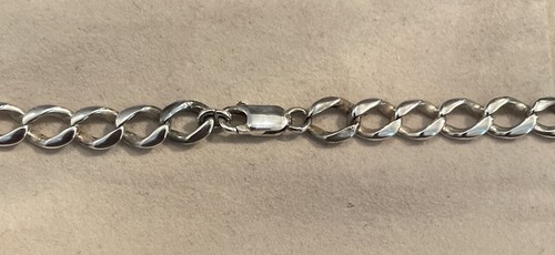 VTG 7MM STERLING SILVER 925 CUBAN LINK CHAIN NECKLACE SIZE 33'' - Picture 8 of 9
