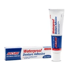 	Secure Waterproof Denture Adhesive - Zinc Free - Extra Strong Hold For Upper	