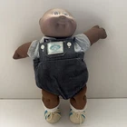 Vtg Cabbage Patch Kid African American Boy Doll W/Overalls 1978 1982 Bald Xavier