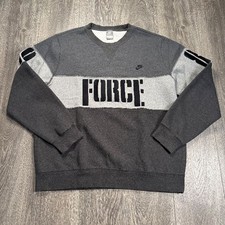 Vintage 80s Nike Air Force Swoosh Logo Embroidered Fleece Crewneck Sweatshirt XL