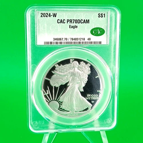2024-W Proof American Silver Eagle CACG PR70 DCAM Deep Cameo West Point