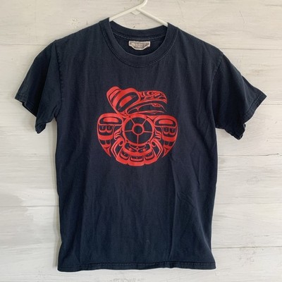 Vtg Native Origins Y2K Adult S Black Shirt Made In Canada First Nations Art Tee