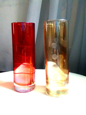 2x Glas Vase Kerzenhalter Gläser Minimalist Deko modern abstrakt Design