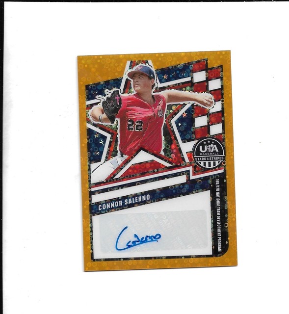 2026 USA Stars & Stripes CONNOR SALERNO Gold Disco Autograph card /10--Miss. St.