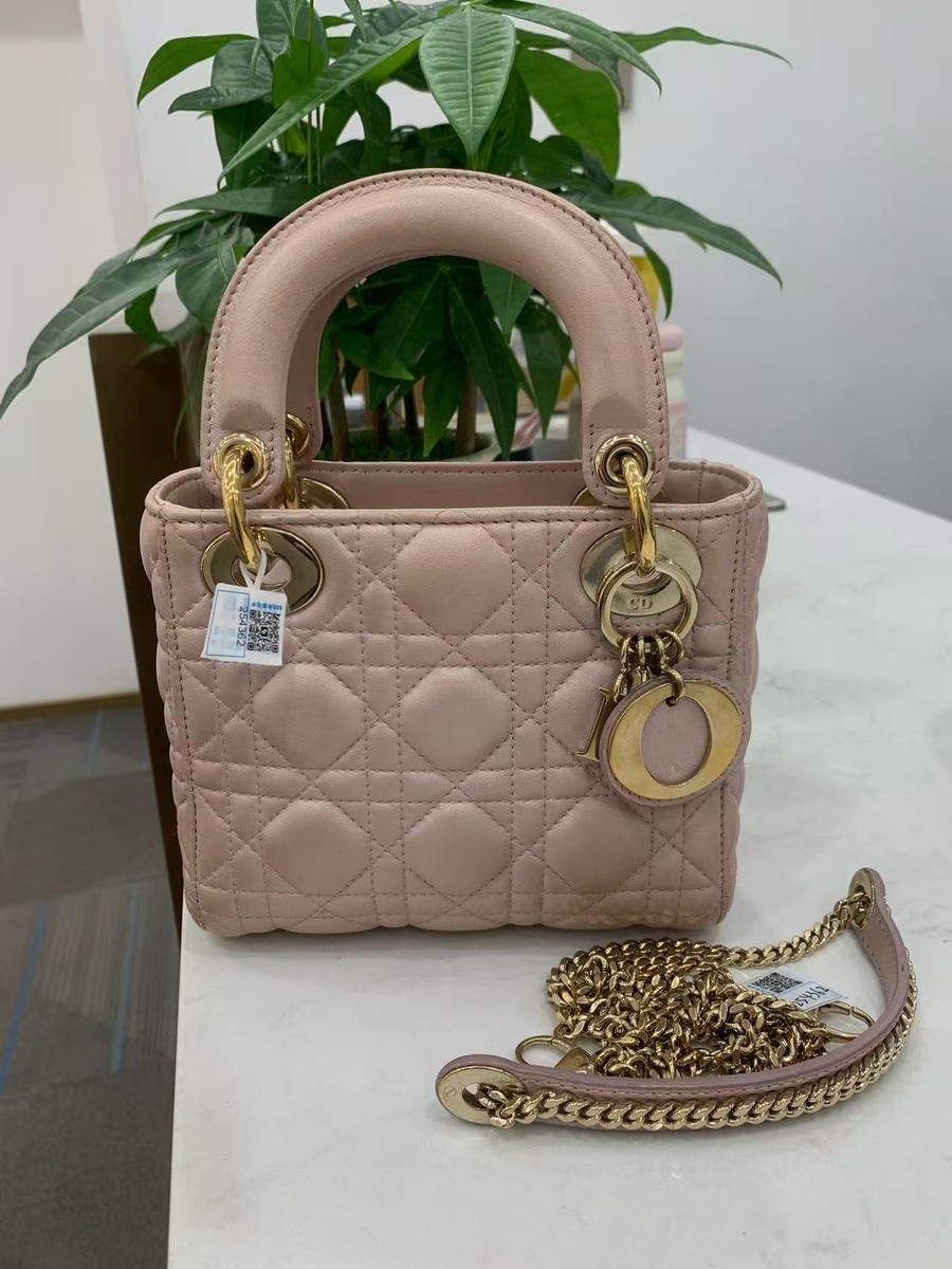 Lady Dior Gold Hardware DIOR Mini Lady DIOR Bag Powder Pink