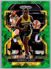 2022 Panini Prizm WNBA JEWELL LOYD Green Ice Prizm #77 Fanatics SSP Storm Aces