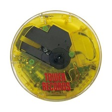 Tower Records Portable CD Player Yellow Clear Skeleton Stereo Discman Style