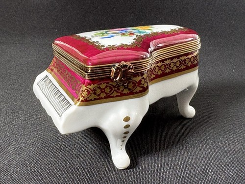 Vintage Limoges France Schmuckschatulle - Flügel - handbemalt - Bild 2 von 21