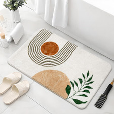 17''x24 Boho Bath Rugs for Bathroom Decor Non-Slip Bath Mat Absorbent Plush