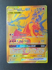 Reshiram & Charizard GX SM247 GOLD Black Star PROMO Pokemon Card | *DAMAGED*