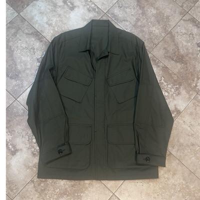 Drake's Men's Green Field Jacket Button Front Point Collar Pockets Size 42