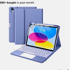 Harvopu Backlit Wireless Trackpad Keyboard Folio for iPad 10th/11th 11in Blue