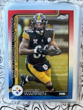 2025 Topps Chrome Football Red White Blue Refractor Jaylen Warren #253 Steelers