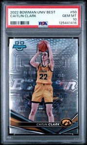 2022 BOWMAN UNIVERSITY BEST #50 CAITLIN CLARK PSA 10