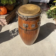 VINTAGE GON BOPS OF CALIFORNIA CONGA DRUM IT3000 Needs Parts Beautiful Wood