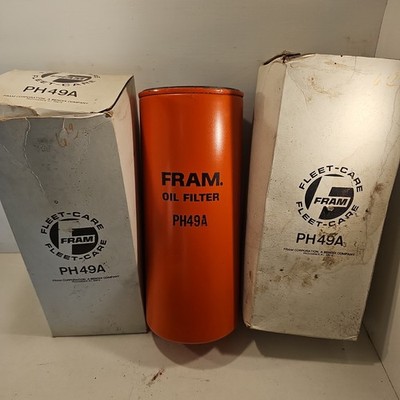 LOT OF 2 NEW OLD STOCK FRAM PH49A OIL FILTERS NEW IN BOX MADE IN USA 