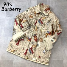 Reversible quilted coat with all-over Burberry print from the 90s
