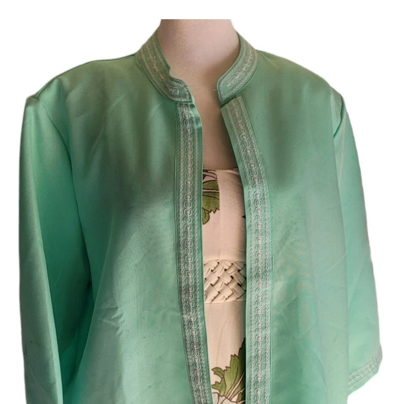 Chaqueta Blazer Vintage Años 80 Adrian Delafield para Haband Verde Menta L Pequeña Retro Foto 2 de 4