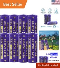 8-Pack 14430 3.2V 450Mah Lifepo4 Rechargeable Solar Batteries for Outdoor Lights
