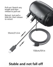 W&A Multi Car Retractable Cord 3 in 1 Power Charging Station Car Charger