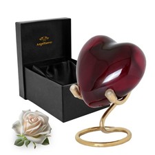 Heart Keepsake Urn for Human Ashes   Handcrafted Mini Metal Cremation Urn